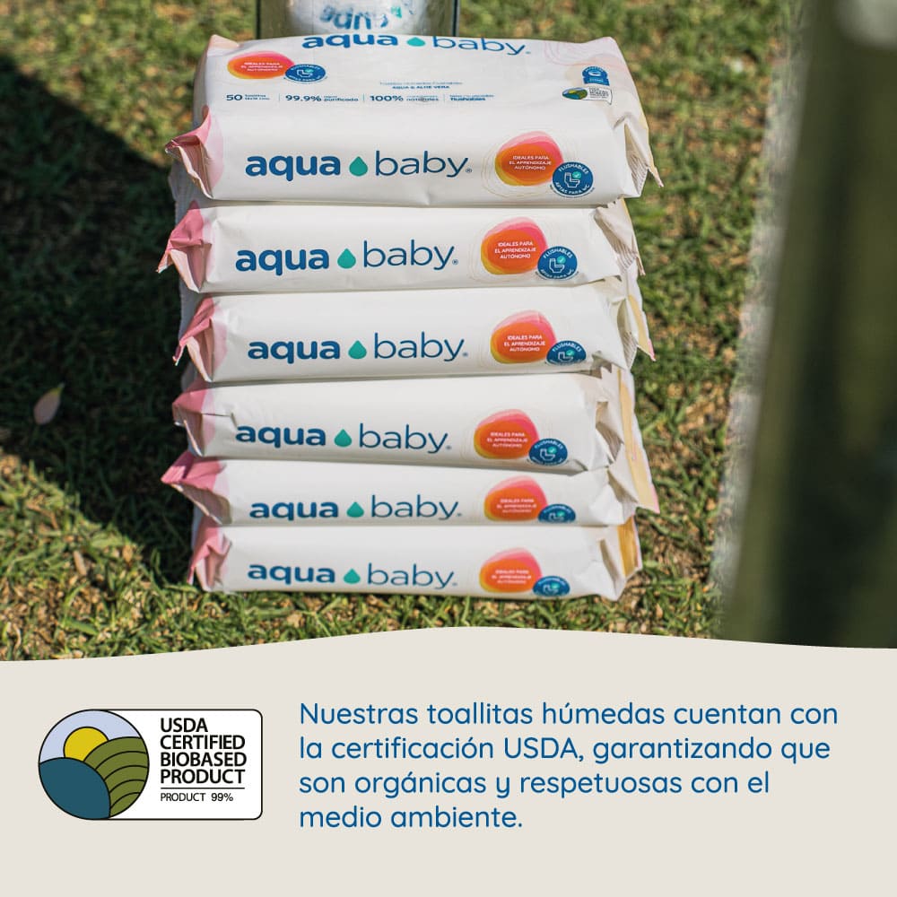 Aqua Baby Flushables 36 Bolsas de 50 Toallitas Húmedas
