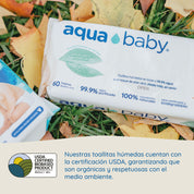 Aqua Baby Biodegradables 6 Bolsas de 60 Toallitas Húmedas