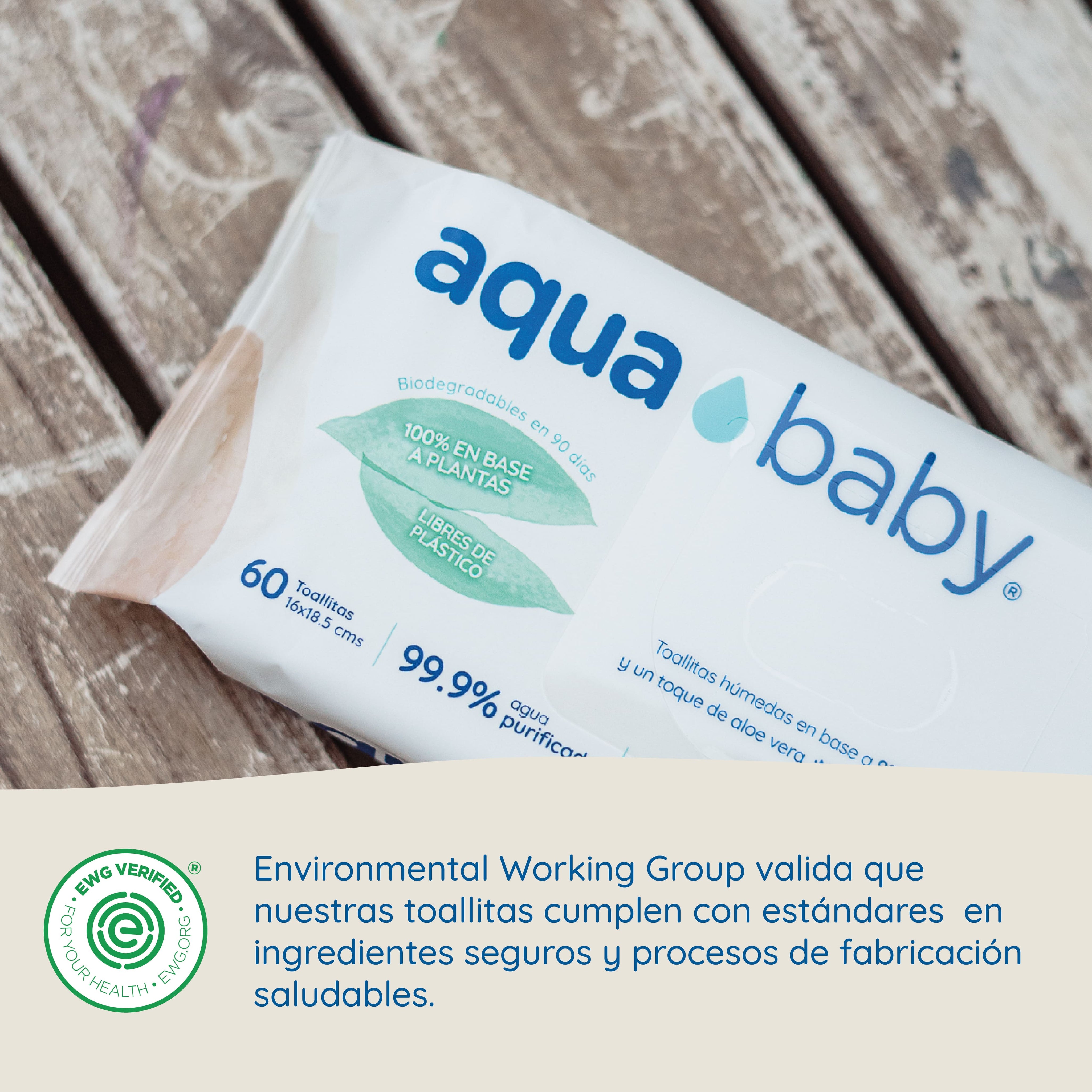 Aqua Baby Biodegradables 6 Bolsas de 60 Toallitas Húmedas