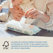 Aqua Baby Biodegradables 6 Bolsas de 60 Toallitas Húmedas