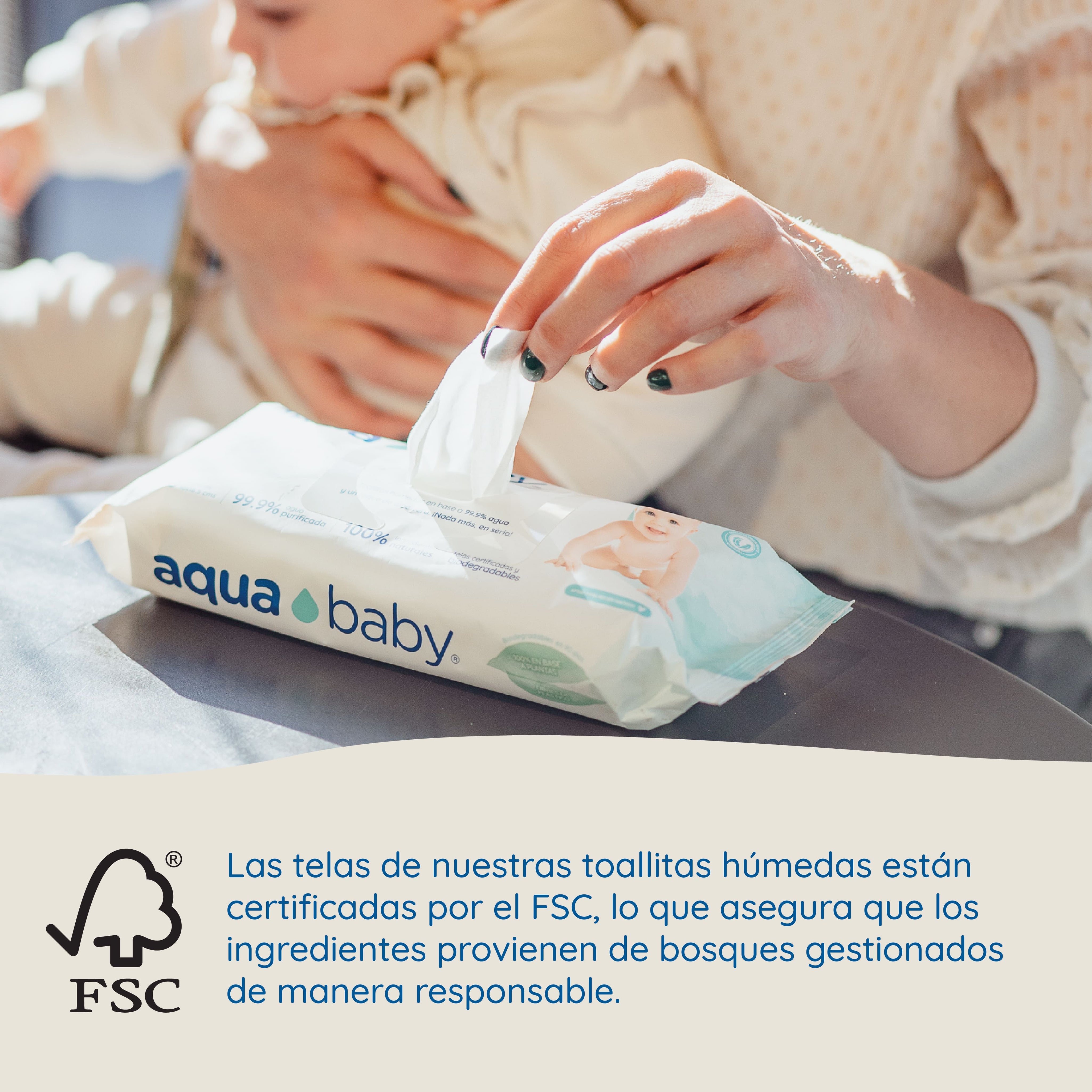 Aqua Baby Biodegradables 6 Bolsas de 60 Toallitas Húmedas
